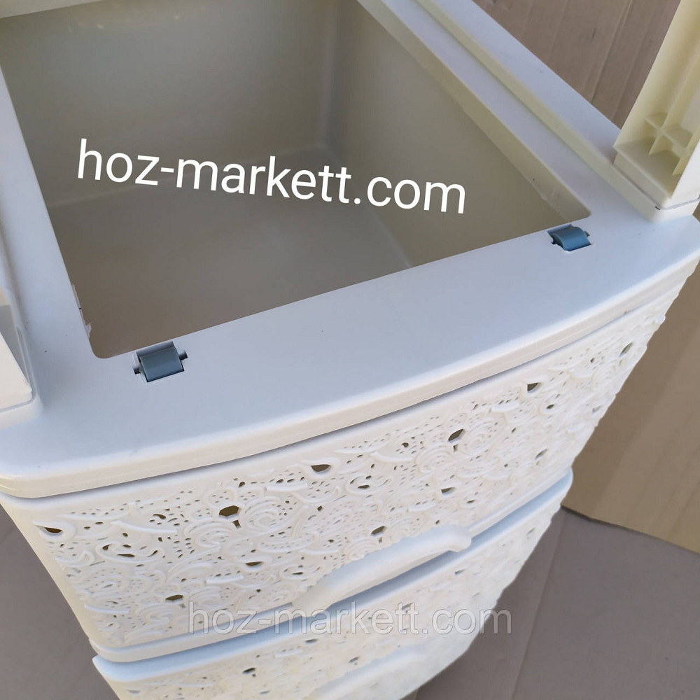Комод пластиковый кремовый на 4 ящика ажурный производство Украина Харьков - изображение 7