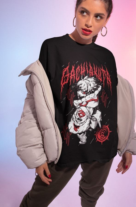 Футболка для хлопчика з аніме принтом Гакхіакута Томе Джапанесе Танкобон оверсайз (зріст від 165 до 180) Чорний AnimeJ0815m Дніпро - фото 5