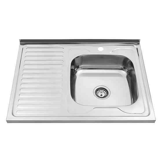 Кухонная мойка накладная с нержавеющей стали Kroner KRP Polierte - 60х80R (0.6 мм) Киев