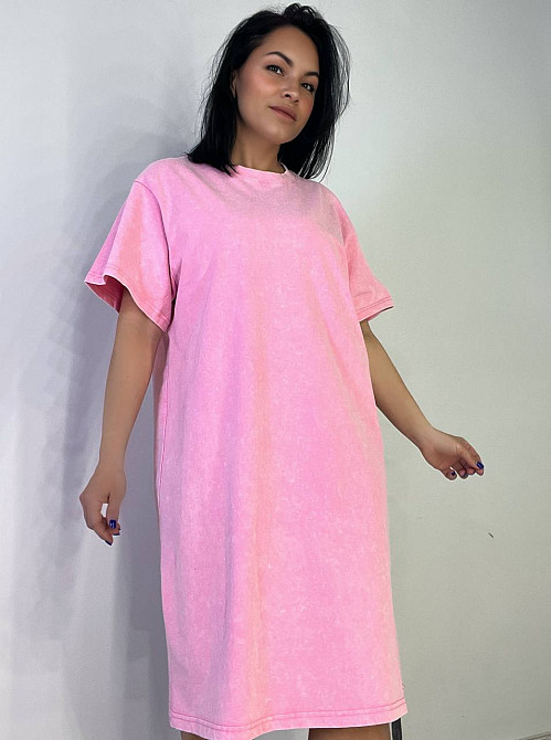 Сукня-футболка жіноча A-N 2666-1 тай-дай оверсайз, рожевий, one size Київ - фото 1