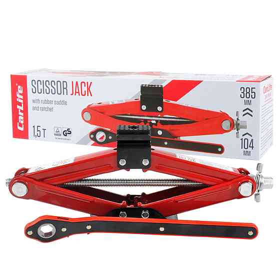 Домкрат ромбовий CarLife 1,5т 104-385мм з трещіткою і гумовою подушкою SJ226 Киев