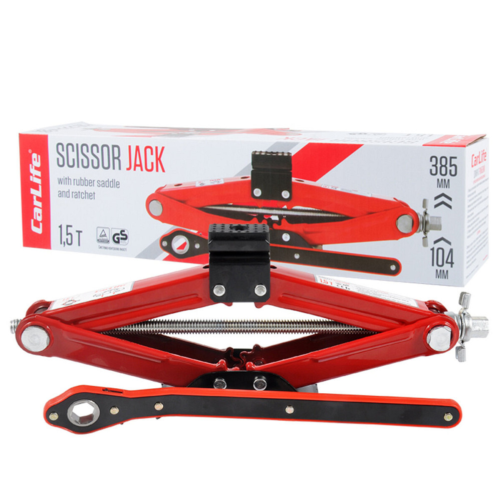 Домкрат ромбовий CarLife 1,5т 104-385мм з трещіткою і гумовою подушкою SJ226 Киев - изображение 1