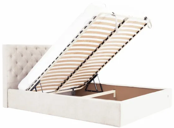 Кровать Двуспальная Coventry VIP 160 х 190 см Мисти Milk С дополнительной металлической цельносварной рамой Бежевый Киев