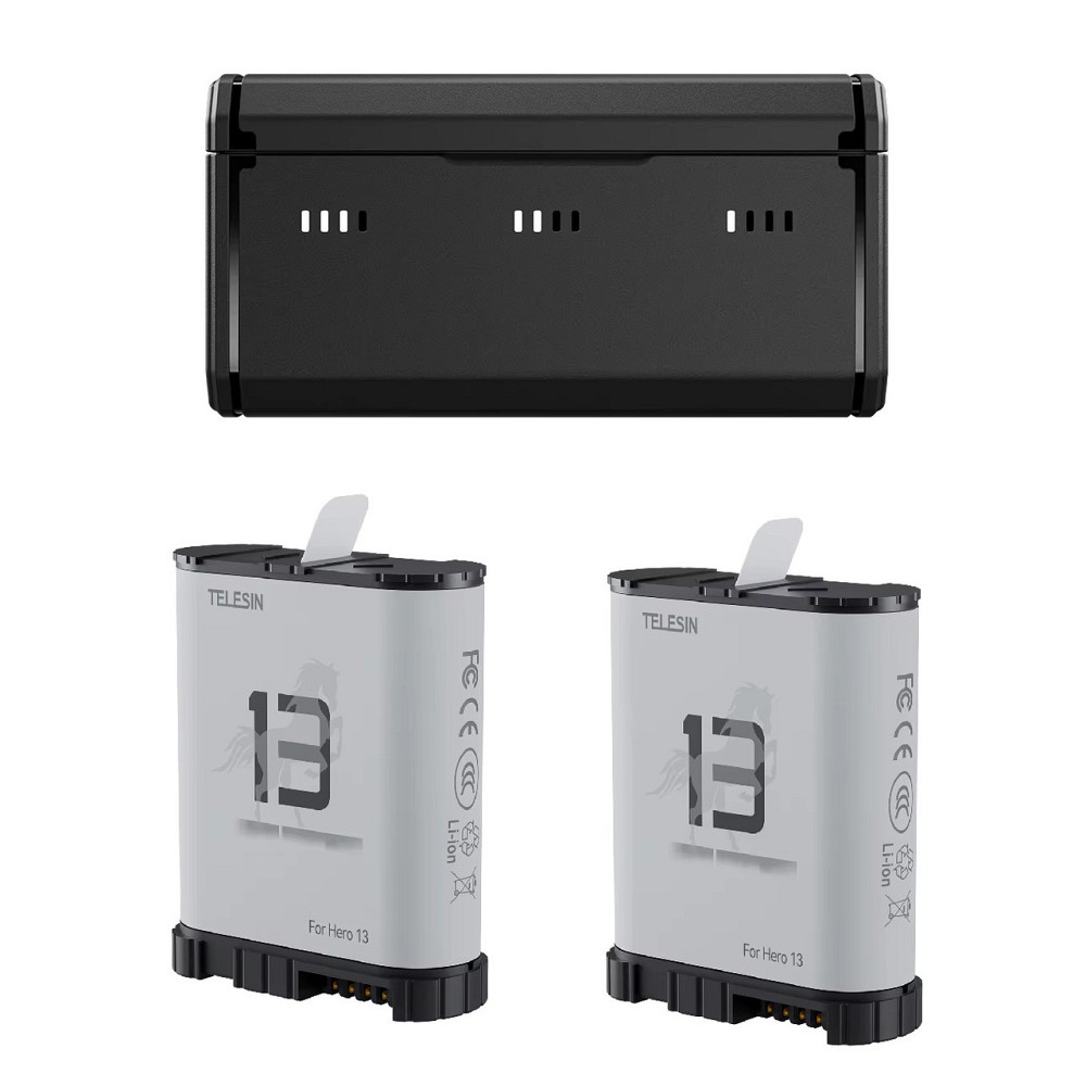 Зарядка + 2 акумулятори GoPro 13 Stamina морозостійкий Telesin S0-ECB-09-TGP Київ - фото 1