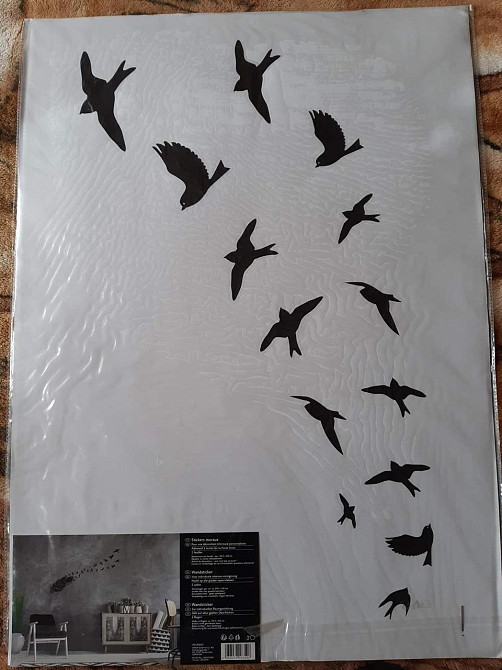 Наклейка на стену Melinera перо/птицы - 69*49,5см Киев - изображение 2