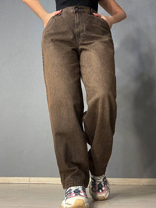 Джинси жіночі Its Basic 2952-4 skater fit з косими кишенями коричневі, коричневий, 40, 40, 85 см, 115 см Київ - фото 1