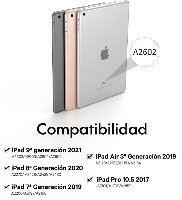 Чохол з Bluetooth клавіатурою для iPad 10.2" 9, 8, 7 покоління, Pro 10.5", Air 3, Earto з тачпадом QWERTY, захист для планшету Київ - фото 2