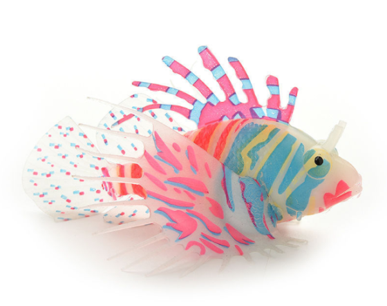 Рибка Крилатка велика рожевого кольору, силіконова та люмінісцентна (в темноті світяться), декор в акваріум), розмір 12*8 см Київ