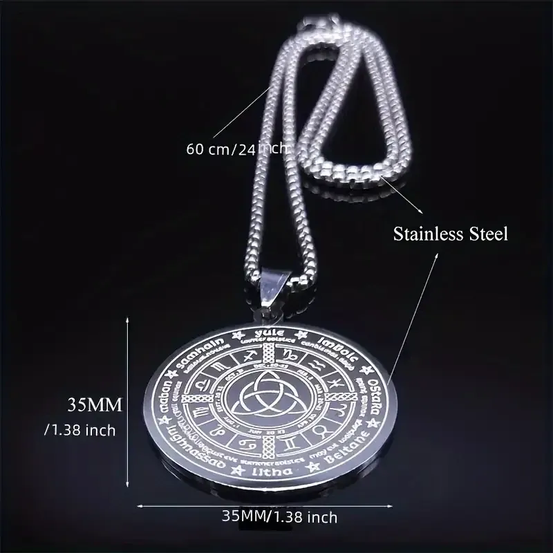 Підвіска Колесо Року з ланцюжком – золотистий кулон з нержавіючої сталі Київ - фото 3