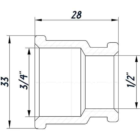 Муфта редукційна 3/4″х1/2″ВВ нержавіюча SM431S OPTIMUM Киев