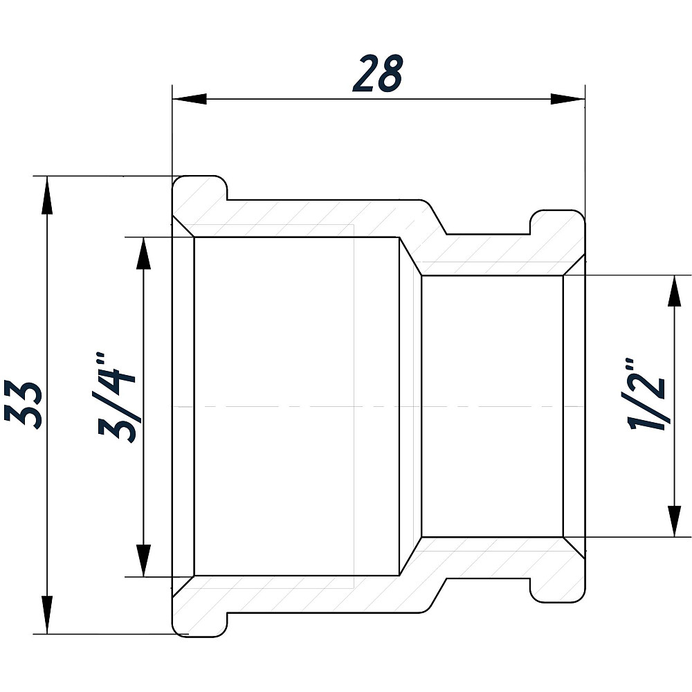 Муфта редукційна 3/4″х1/2″ВВ нержавіюча SM431S OPTIMUM Тернополь - изображение 3