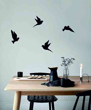 Декоративне настінне Панно «Пташка» Декор на стіну(ціна за 1шт) 30*21 см, Чорний Київ