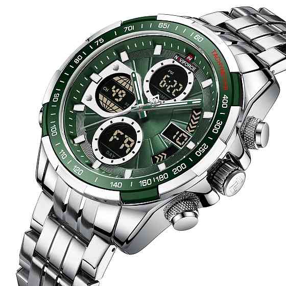 Часы мужские тактические Naviforce Fly Steel Серебристый Киев