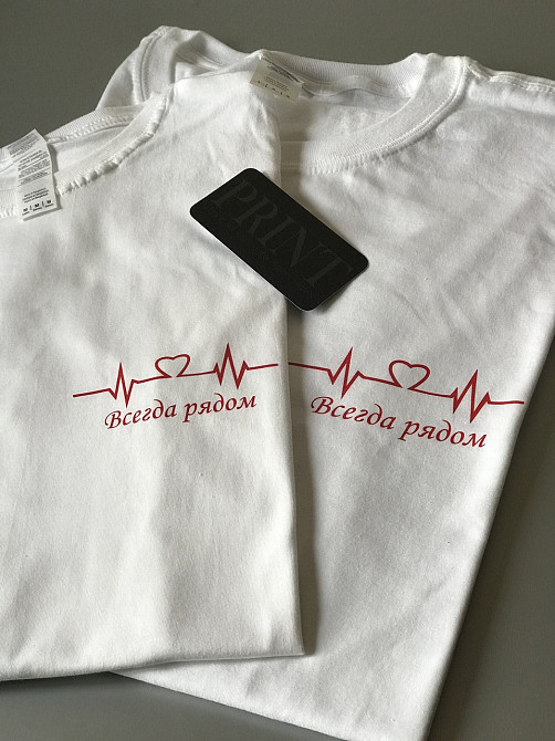 Парні футболки для хлопця та дівчини з кардіограмою Чернівці - фото 1