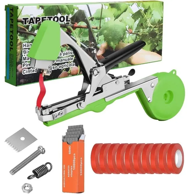 Набор для подвязки растений: Степлер + Скобы (10100 шт) + Лента (11 шт/330 м) Черновцы - изображение 1
