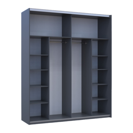 Шкаф купе Doros G-Caiser Графит/Белый 2 ДСП / 3 части 200х60х240 (42005228) Днепр