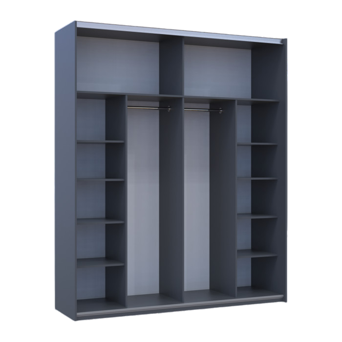 Шафа купе Doros G-Caiser Графіт/Білий 2 ДСП / 3 частини 200х60х240 (DRS-011849) Дніпро - фото 6