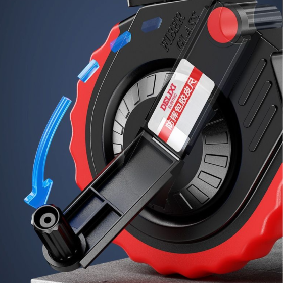 Рулетка будівельна вимірювальна 30 м, для геодезистів стрічка з метричною шкалою і скловолокна, з ручкою, пластикова чорно-червона Кам'янець-Подільський