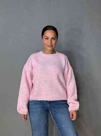 Светр жіночий Fancy Matinee 6119 оверсайз меланж , рожевий, one size Київ