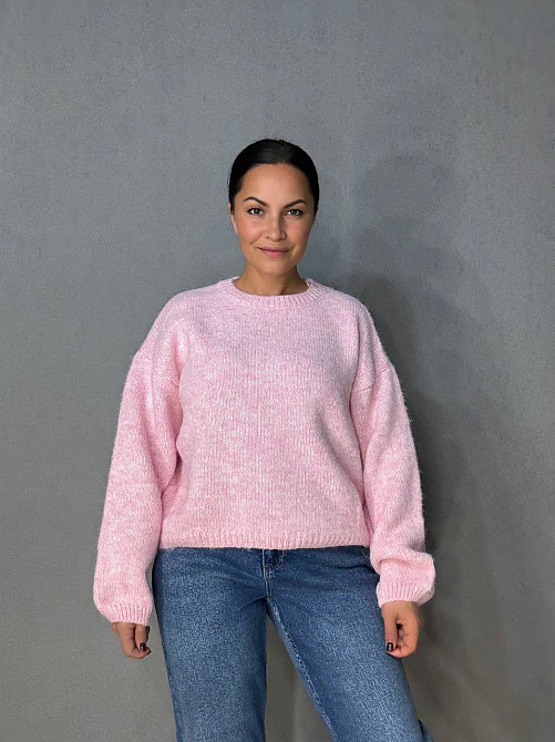Свитер женский Fancy Matinee 6119 оверсайз меланж, розовый, one size Киев - изображение 5