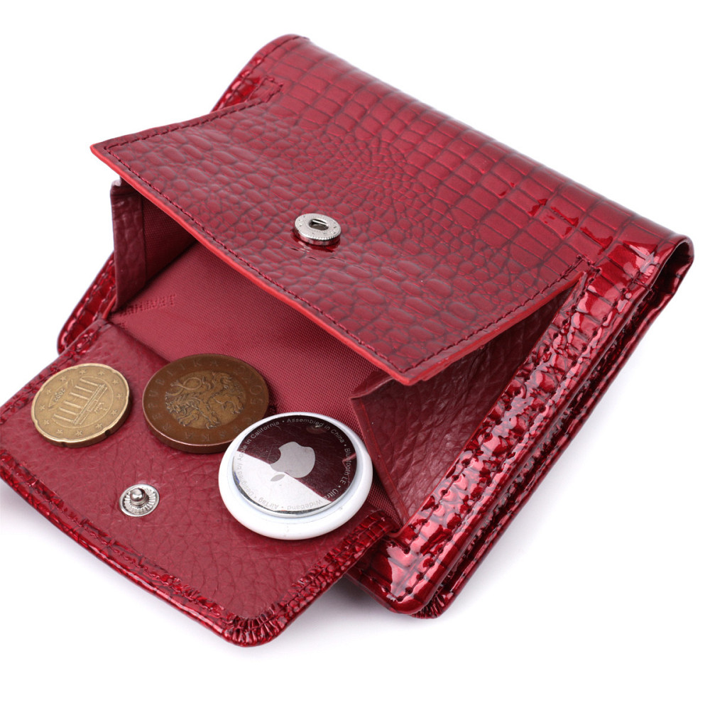 Лакований гаманець для жінок середнього розміру ST Leather 22685 Червоний Київ - фото 7