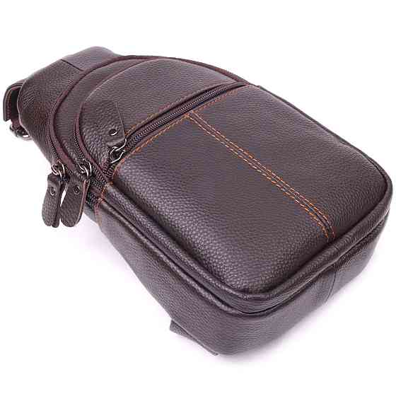 Удобная мужская сумка через плечо из натуральной кожи 21308 Vintage Коричневая Киев