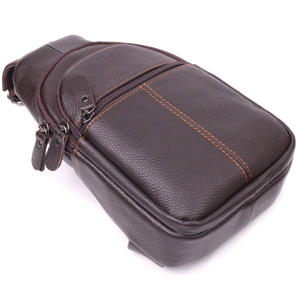 Удобная мужская сумка через плечо из натуральной кожи 21308 Vintage Коричневая Киев - изображение 5