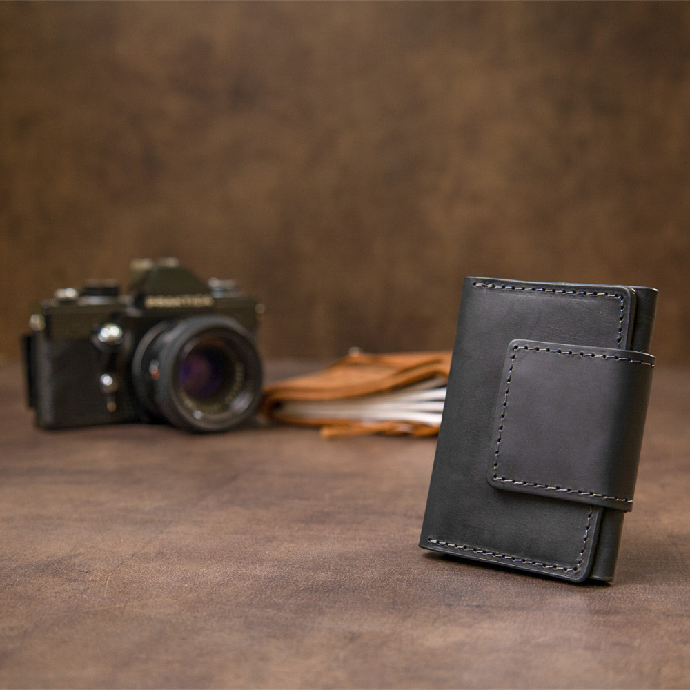 Кожаная визитница GRANDE PELLE 11496 Черный Киев - изображение 8