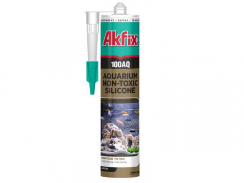 Силикон аквариумный 100AQ 280мл / 340гр черный Akfix Ровно - изображение 1