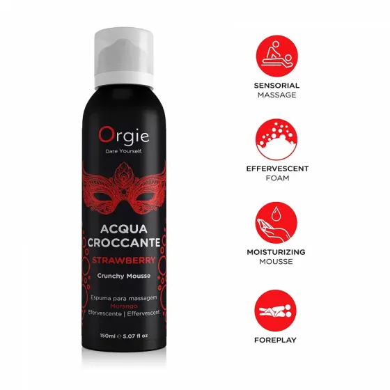 Масажна пінка Orgie – Acqua Croccante Strawberry (150 мл), ефект бульбашок, що лопаються Львів