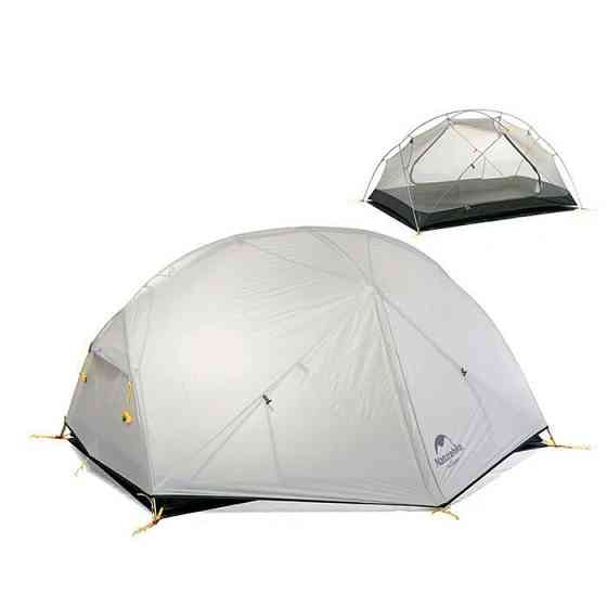 Двухместная легкая палатка с футпринтом Naturehike Mongar NH17T007-M 20D (Серая) Киев