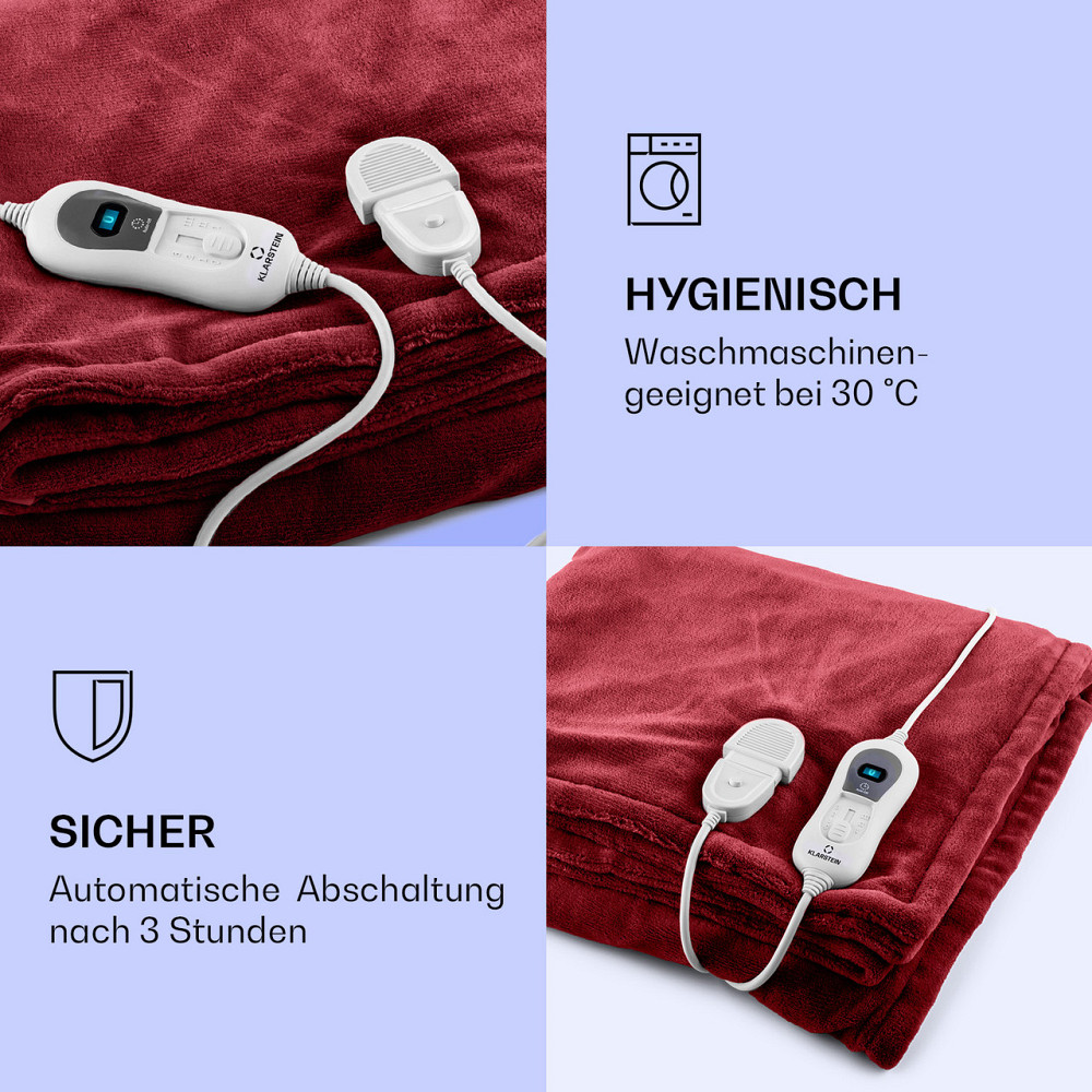 Доктор Електрична ковдра Watson XL 120 Вт 3 температурні режими 180 x 130 см панель керування червоний Рівне - фото 4