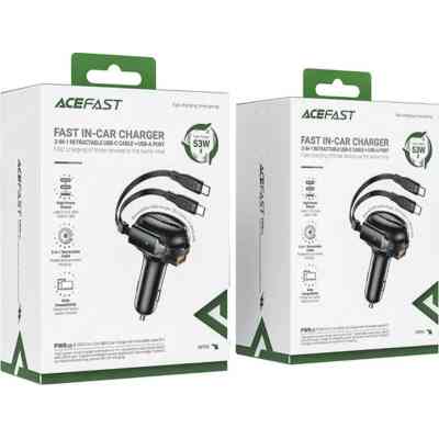Зарядний пристрій Acefast 3xUSB 53W (2xUSB-C+USB-A) + cable USB-C 2in1 B13 (6974316282921) Вінниця