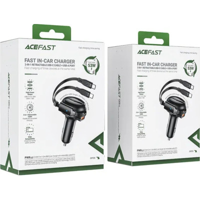 Зарядное устройство Acefast 3xUSB 53W (2xUSB-C+USB-A) + cable USB-C 2in1 B13 (6974316282921) Винница - изображение 5