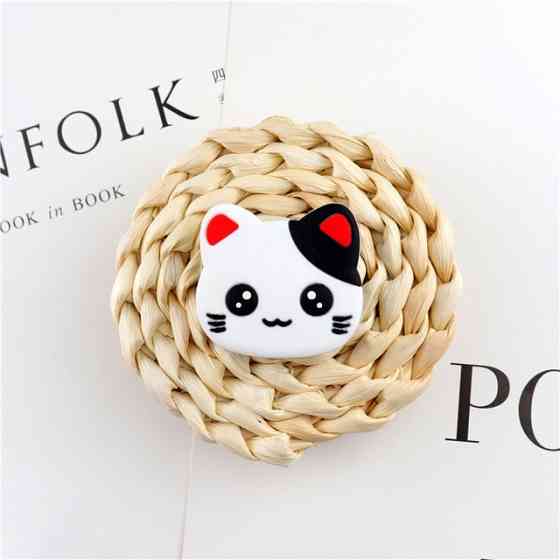 Попсокет PopSocket 3D ZucZug тримач для телефону (Серія коти, Білий кіт з чорним вухом) Миколаїв