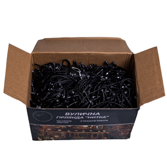 Гірлянда Різдвяна фея вулична 100 (м) 1000 LED чорний провід Синій CF1000L100MBBL Київ