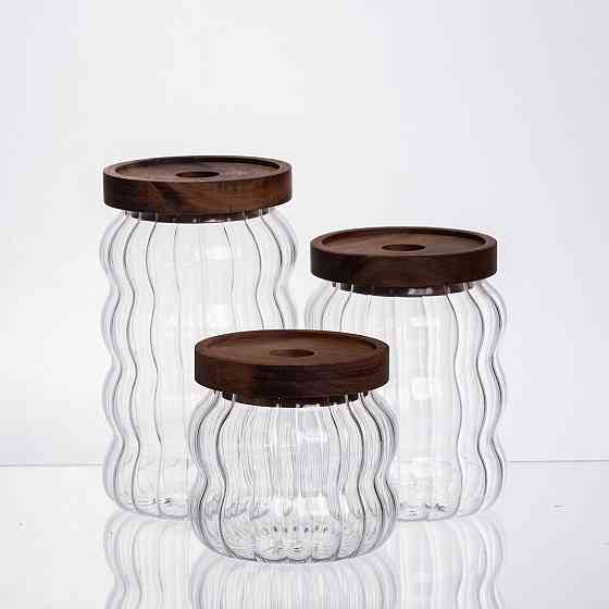 Набір банок для зберігання з бамбуковими кришками 400/600/800 мл 64486-13 Коломия