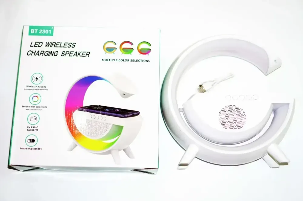 Настільна смарт лампа-нічник 3в1 G-Smart RGB підсвічування G-500 USB - TypeC,1200 мАг, microSD, AUX Одеса - фото 4