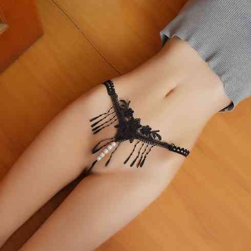 Стрінги з бусами чорні - розмір універсальний Київ