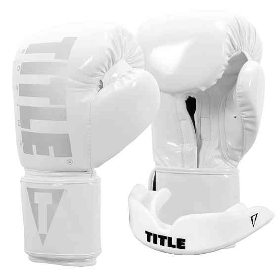 Боксерські рукавиці TITLE Boxing Inferno Intensity Elastic White 18 oz (капа в комплекті) Кам'янське