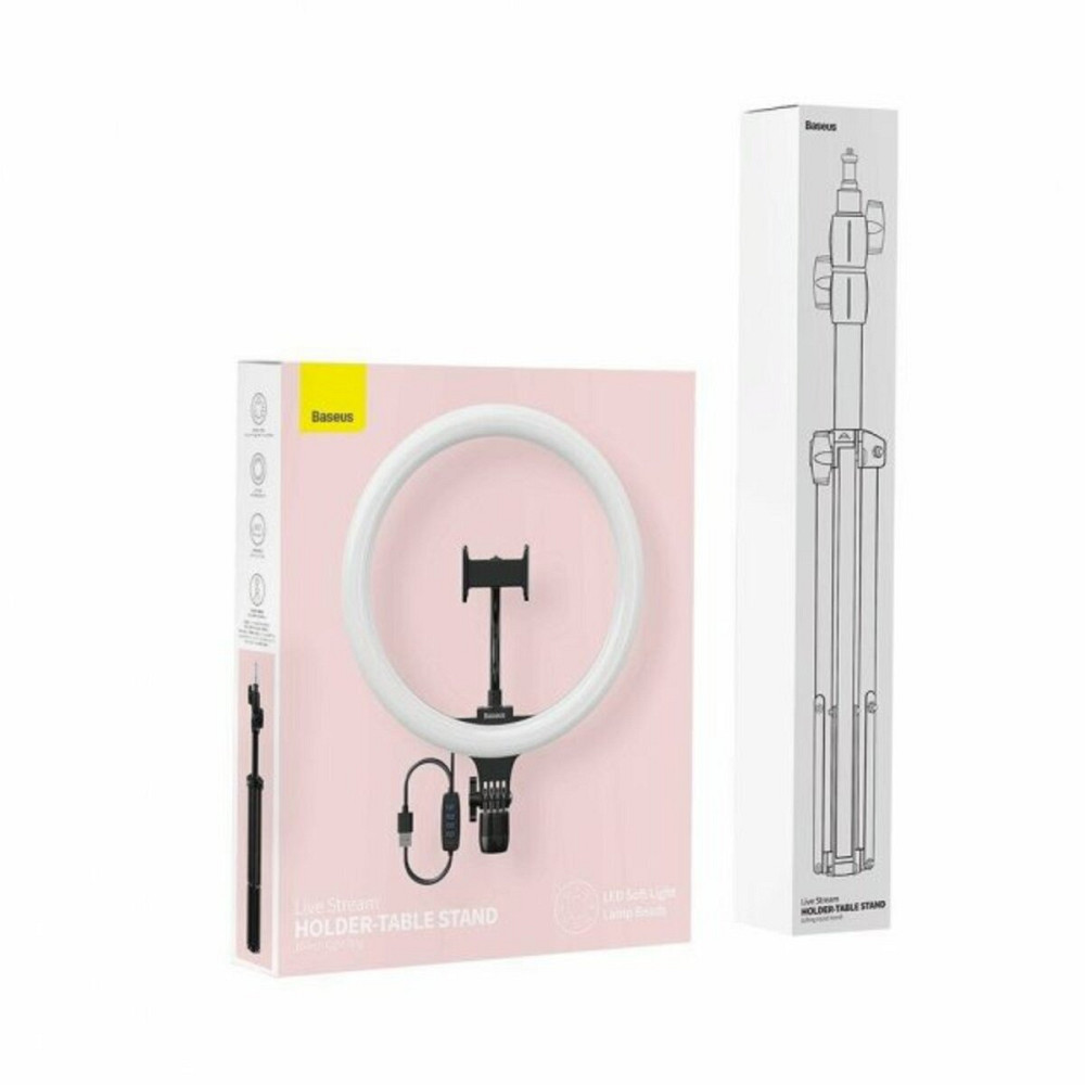 Кільцева світлодіодна LED лампа Baseus Live Stream Holder-floor Stand(12-inch LightRing)+ШтативBlack Киев - изображение 5