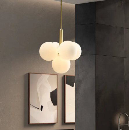 Люстра светодиодная потолочная 1212 Спутник (Золотистый) 5 плафонов Киев