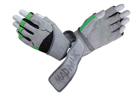 Рукавички для фітнесу MadMax MFG-860 Wild Grey/Green XL Київ