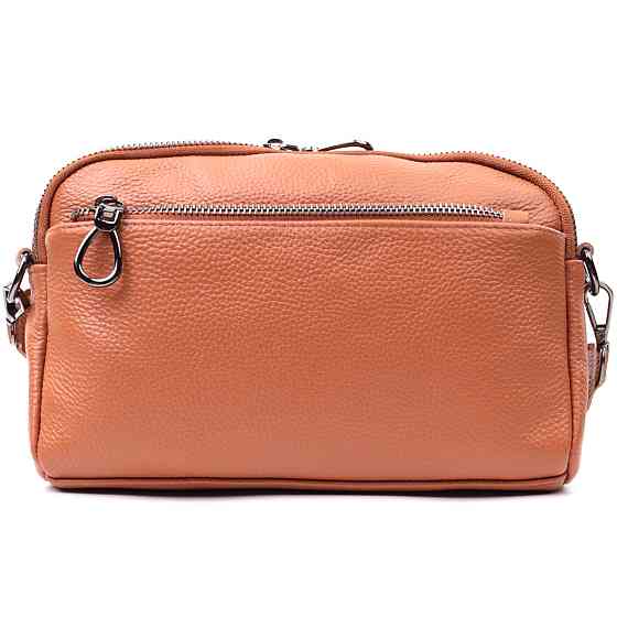 Містка сумка для жінок з кишенями з натуральної шкіри Vintage 22601 Коричнева Київ