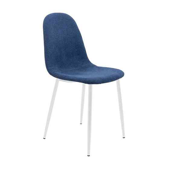 Стілець крісло м'який MacaoDesign U Magic Navi білі ніжки Синій Київ