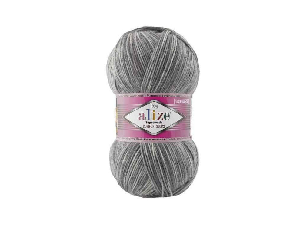 Пряжа Superwash Comfort арт.7676 5шт/уп меланж 25% полиамид 75% шерсть 100г 420м ТМ ALIZE Киев - изображение 1