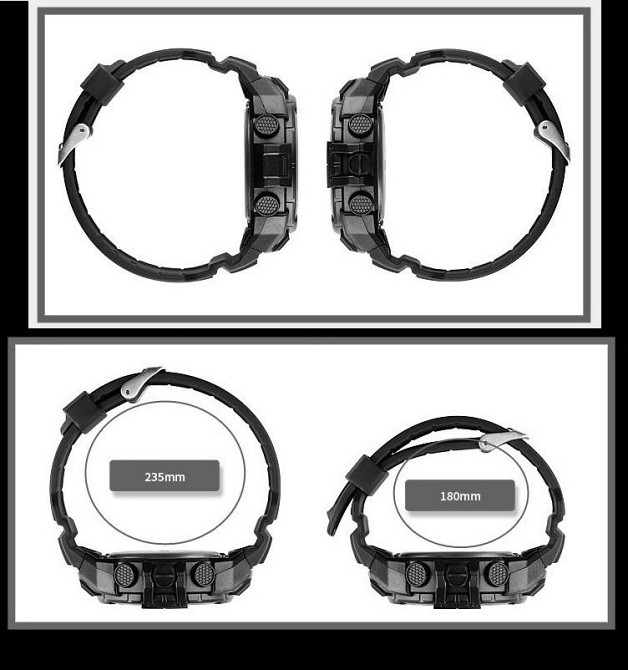 Чоловічий спортивний наручний годинник Skmei 1759 водонепроникні 10 АТМ (Чорні) Київ - фото 8