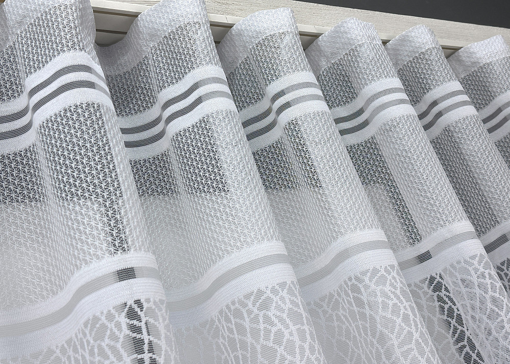 Короткий тюль VR-Textil 1951т Жаккард Белый 300х145 см (42-0898) Киев - изображение 7