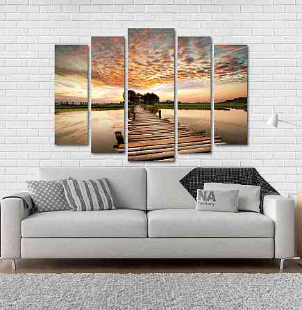 Модульна картина Світанок Міст Art-188_5 Київ