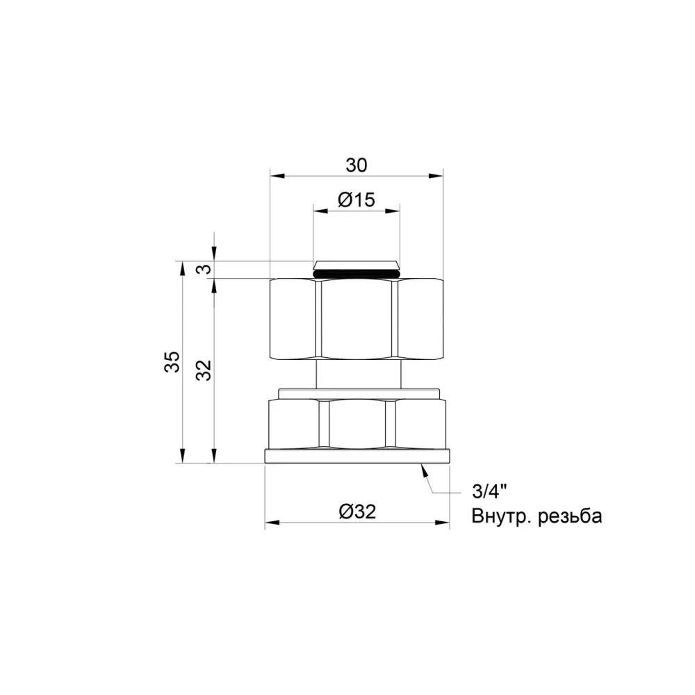 Перехідник обтискний Thermo Alliance Standart 20х3/4" ВР SD153W2020 Київ - фото 11